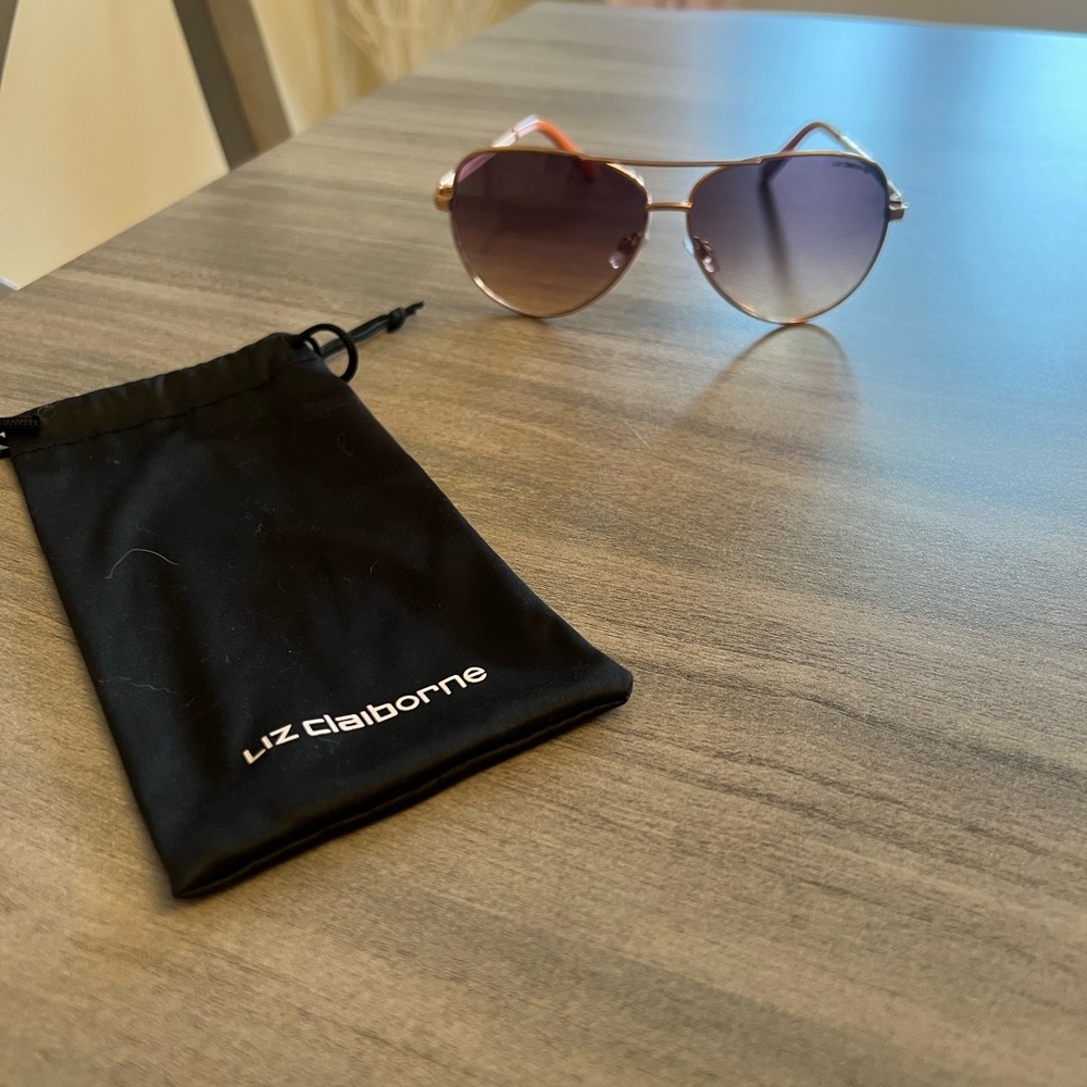 Liz Claiborne Gold Pink Brown Sunglasses